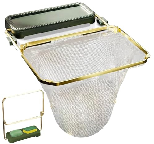 Sink Filter Basket - Foldable Food Catcher, Mesh Bag Holder, Dish Sponge Organizer and Leftover Collector, Efficient Waste Strainer, Kitchen Sink Tool, Foldable Rack for Vegetable Washing Home
