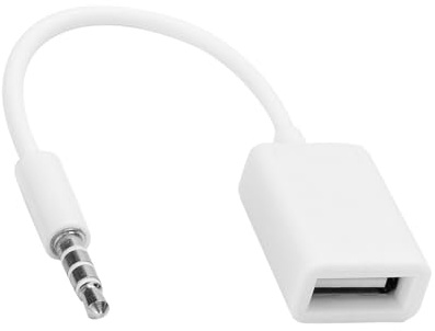 Funien Conector Macho de 3,5 Mm a Adaptador de Cable Auxiliar Hembra USB para Automóvil con Cobre Duradero sin Oxígeno