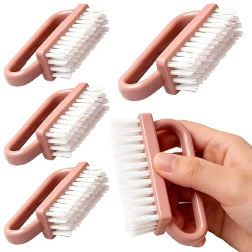 4Pcs Nail Brushes for Cleaning Nails, Mini Nail Grip Nails Brushes Fingernail Brushes with Plastic Handle Nails Dust Cleaner Tools for Hands Feet Nails Art Salon