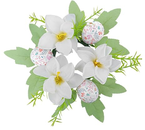 Kronljus, påskljus kransar - s påskägg form konstgjorda blommor , vårkrans med blomkrans, robust bordsuppsats