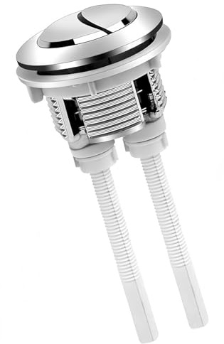 Botón Cisterna WC Universal, Doble Descarga, Kit Repuesto Pulsador, Compatible Diámetro 3,7-4,4cm, Material Plástico
