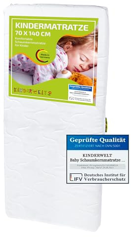 KiNDERWELT Baby komfortskummadrass med sömmar för babymadrass, 70 x 140 skumvit