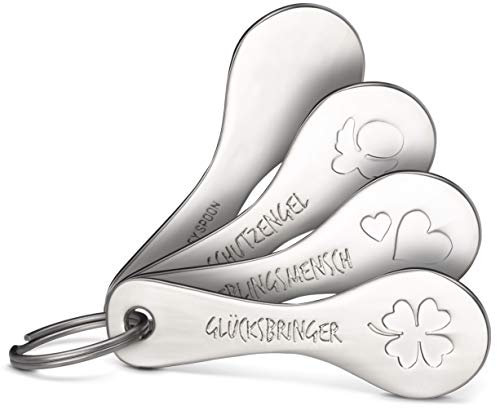 FABACH Trolley Spoon Einkaufswagenlöser Schlüsselanhänger - Einkaufswagenchip abziehbar aus Metall - Einkaufschip für Einkaufswagen, kein Steckenbleiben im Pfandschloss - Alle Varianten