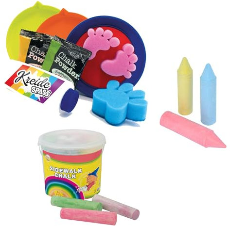 Spiel AG Kinder Outdoor Kreativ Set Straßenkreide Stempel Jumbo Stangen + kleiner Eimer