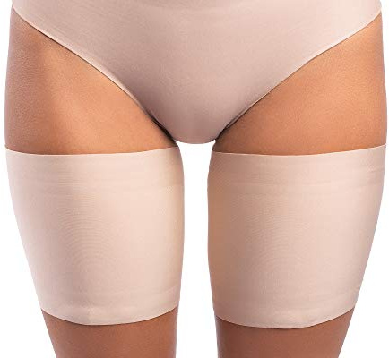 looksy Bandes de Cuisse Anti-Frottement pour Femmes – Protège-Cuisses en Satin Antidérapants contre les Irritations – Confort Sans Couture & Invisible sous les Robes et les Jupes, Visone, L