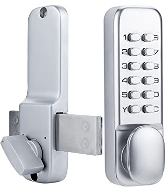 Edelstahl 100% Mechanische Türschlösser mit Tastaturen Türknauf, Wasserdicht Keyless Entry Door Keypad Riegelschloss mit Griff, Digitale Kombination Vordertürschloss Set, 2 in 1 Code/Schlüssel