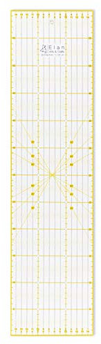 Elan Patchwork Lineal 60x15 cm, Anti Rutsch Quilt Lineal 60 x 15cm, Schneiderlineal 60 cm, Nählineal, Quilting Ruler, Stofflineal Groß
