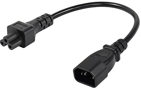 CERRXIAN Cavo di alimentazione da C14 a C5, IEC 320 Cavo di conversione da Topolino C5 da femmina a C14 maschio 18AWG 10A 250V C5 a C14 Adattatore di alimentazione AC PDU 0,3 M/11,8 pollici