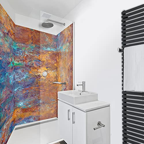WANDFREUDE individuelle Duschrückwand Aluverbundplatte auf Maß (3 Stück - Metallplatte - Seidenmatt) – Dusche Wandverkleidung Duschwandverkleidung Duschrückwände