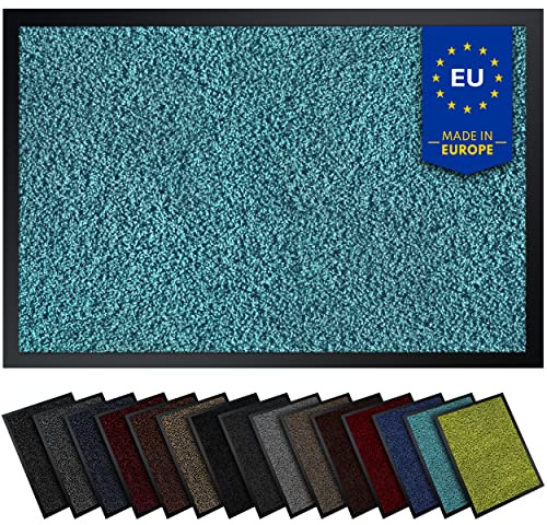 Gentle North Hochwertige Fußmatte türkis 80x120 groß für Innen & Außen - Schmutzfangmatte rutschfest, waschbar & wetterfest - Fussmatte für Eingangsbereich & Aussenbereich - Läufer Flur dünn
