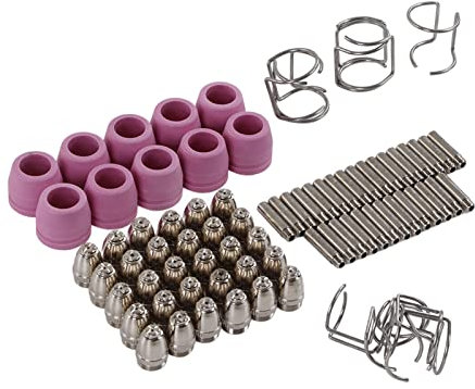 Natudeco 80 STÜCKE Plasmaschneider zubehör Düse Elektrode Keramikkappe Abstandshalter Verschleißteile Set Plasma-Schneidmaschine-Verbrauchsmaterial für 40 50 60a SG 55 AG 60 WSD 60