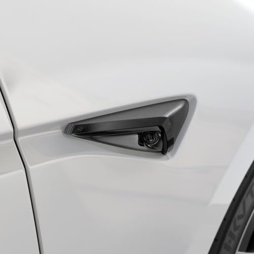 Spigen Tesla Model 3 Highland 2024 sidokameraskydd, 2 stycken sidokameraskydd, skydd mot damm och avlagring, kompatibel med Tesla Model 3 Highland 2024 tillbehör – kol