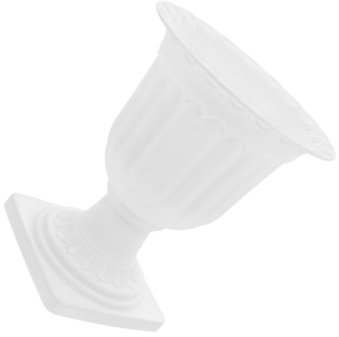 IMIKEYA Roman Column White Flower Pot Traditional Urn Planter Garden Plastic Flower Stand Vintage Vase Pedestal for Wedding Table Centerpiece Indoor Decor