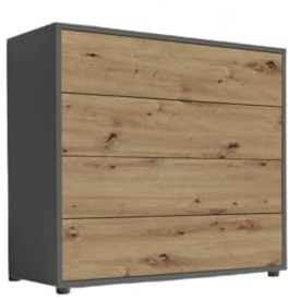 BMG Möbel Schubkastenkommode Mailand 3 Anrichte Sideboard für Schlafzimmer, Wohnzimmer und Garderobe, (Anthrazit/Artisan Eiche)
