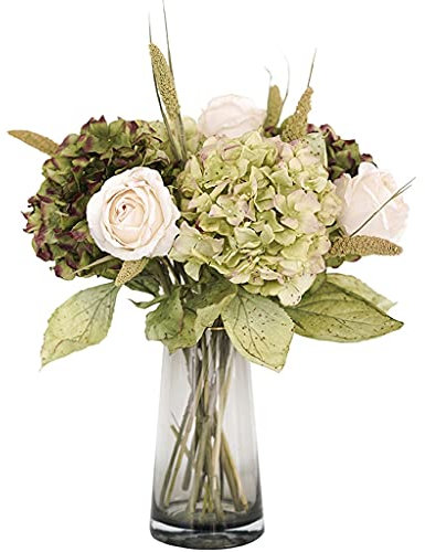 Fleurs artificielles Hortensia Simulation Fleur Fleurs séchées réalistes Décoration de Table Bouquet de Roses Peut être utilisé pour café Salon Chambre Mariage Fleurs artificielles pour la décoration