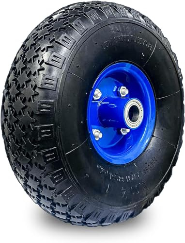 1x 11 4.00-4 20mm Bore 2PR 280X90 Pneumatic Wheelbarrow Wheels Sack Truck Trolley Wheel Puncture Resistant Tyre Complete for Garden heavy duty Trolley Barrow Truck Replacement Wheelbarrow Wheel