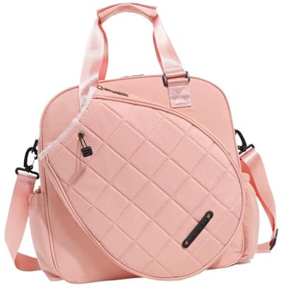Perfeclan Tennistasche, Tennis-Umhängetasche, Sporttasche, Badminton-Schläger-Tragetasche, Schlägertasche, Tennis-Umhängetasche, Tennisschlägertasche, ROSA