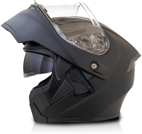 Motorradhelm Motorrad Klapphelm ECE/DOT Zertifizierter Integralhelm Vollvisierhelm Sturzhelm Mit Doppelvisier Moped Motocross Helm Für Herren Damen 11,XXL:63-64CM