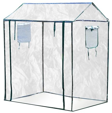 Techo para plantas de interior – Refugio interior de invernadero | Suministros de jardín para cultivo de plantas con puerta enrollable con cremallera para plántulas, hierbas, flores, verduras