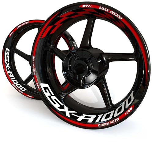 YHGGDN Adesivi per Cerchi Moto per Suzuki GSX-R 1000 GSX-R1000 GSXR 1000 GSXR1000 Decalcomanie Riflettenti per Cerchi Nastro A Strisce Nastro Riflettente per Cerchioni per Moto(Colore23)