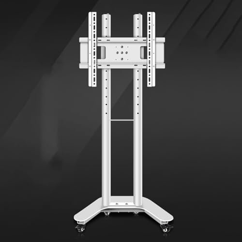 LwsCUiH Bras de Moniteur Chariot de télévision Mobile adapté au Support de télévision Roulant Portable avec écran de 32 à 60 Pouces, avec Commutation d'écran Horizontale et Verticale à 90 °