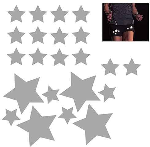 26 Stück Sterne Aufbügeln, Sticker Stern Aufnäher Bügelbilder, Reflektor-Aufkleber, Für Jeans, Jacken, Taschen Schuhe Kleid