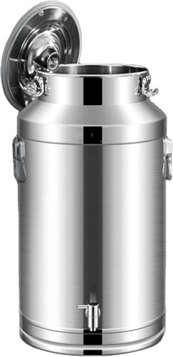 Stainless Steel Milk Transport Can - 5L/9L/14L Seal Bucket with Faucet Spigot for Dairy, Tea, and Liquid Storage - Durable Milk Pail Barrel Container