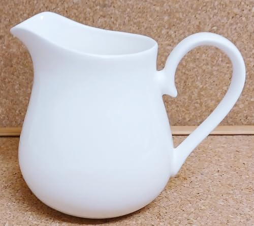 Pichet de service classique et élégant blanc 700 ml en porcelaine fine pour eau, sauce, lait, crème