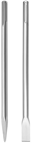 QWORK® SDS-Max Burin pointu et burin plat, 2 pièces, longueur 400 mm, diamètre 18 mm