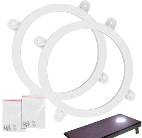 Cornhole Ring Lights - LED Light Up Board Rings Cornhole Set, Watertutlig | Bright Lighting | Enturing Rings LED - för gräsmatta, trädgårdsfester, skräddarsydd och familjens utomhus kul (19x19cm)
