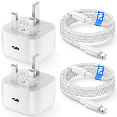 iPhone Charger Fast Charge Plug[Apple MFi Certified], 2Pack 20W USB C Fast Charger Plug Adapter with 2M USB C to Lightning Cable for Apple iPhone 14/13/12/11/Pro Max/XS/XR/X/SE/8/7/6 Plus,iPad