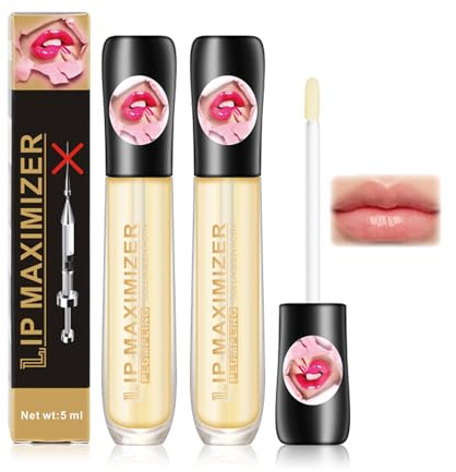Clawrex Lip Plumper Serum, 2 stycken läppglans extrem volym, läppglans för återfuktande läppar, läppvård, läppreparation, icke-klibbande, läppmaximizer med stötdämpareffekt för fylligare läpp (10 ml)