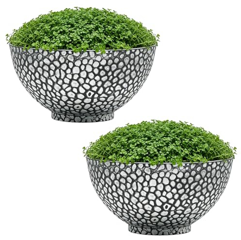 SG Traders Cathay Bowl Plant Pot Large Garden Plant Pots Elegant Design, Garden Planters Outdoor With Drainage Holes, Versatile Flower Pots and Planters