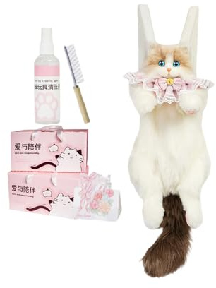 Realistic Cat Backpack with Removable Shoulder Strap | Cute Cat Plush Backpack Toy for College Work Office Travel Vacation Weekend Trip Daily Commute Hiking Picnic