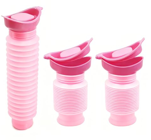 Galenecx 2 Piezas Urinarios de Emergencia, Urinario Retráctil Rueba de Fugas, Orinal Portati Reutilizable, Urinario Retráctil 750ml