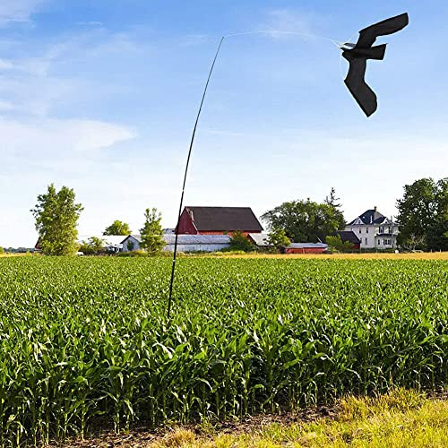 6m Vogelschreck, Ausziehbarer Vogelscheuche, Vogelabwehr, Fliegender Falkdrachen Mit 6m Teleskopstange, Flash Reflective Scare Vogel-Scarer-Gerät Für Garden Farm