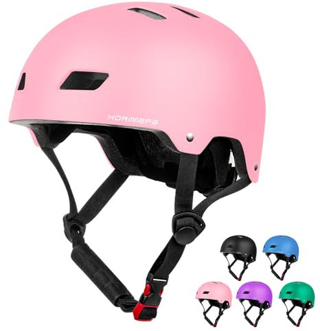 KORIMEFA Kinder Fahrradhelm Kinderhelm Radhelm Sporthelm CE-Zertifizierung für Fahrrad Skateboard Scooter Motorrad BMX für 3-14 Jahre (Pink, S)