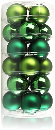 com-four® 24x Weihnachtskugeln, Christbaumkugeln aus echtem Glas | Baumschmuck für den Christbaum - Ø 6 cm
