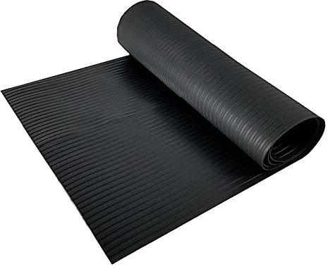 Resilia - Utility Runner- 24 inch Wide Black Plastic- Embossed Wide Rib Pattern - Tool Box Liner, Garage Drawer & Shelf Organization, Workbench Storage, Made in The USA, 24 Inches x 12 Feet, Black