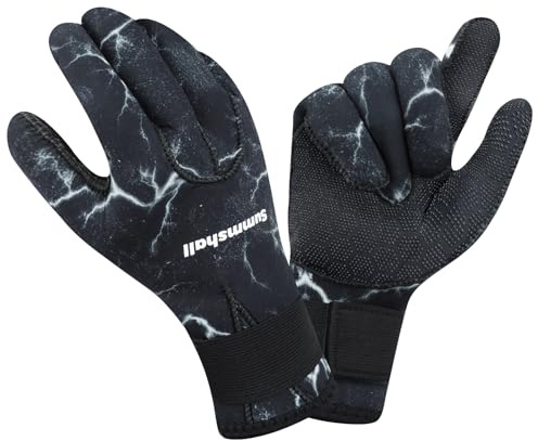 Summshall Gants de plongée résistants à l'eau en néoprène de 3 mm pour Homme et Femme, Gants de plongée Thermiques antidérapants pour Bateau, Surf, Sports Nautiques, pêche et Tuba