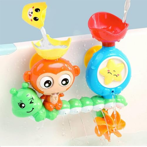 VOSO Bath Toys for Toddlers Age 1 2 3 Year Old, Toddler Bath Tub Toys for Kids Preschool New Born Baby Bathtub Water Toys, Durable Interactive Multicolored Infant Toy, Birthday Gifts for Girls Boys