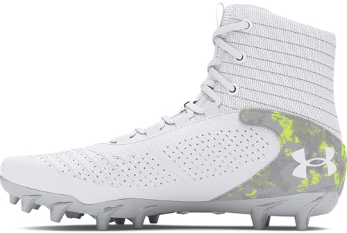 Under Armour Scarpe da ginnastica unisex da bambino Highlight Lax Mc Jr Lacrosse, (100) Bianco/Bianco/Nero, 2.5 Little Kid