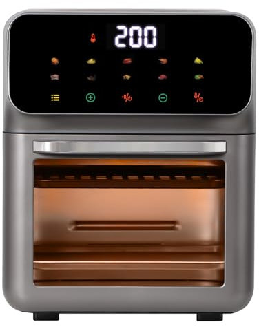 Panana 12L Digital Air Fryer Oven with Rotisserie, 10 in 1 Functions Smart Cooker for Air Frying Roast Dehydrate Fry Bake Reheat