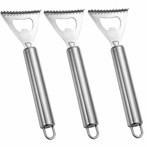 ADORAMBLING 3 Pcs Fish Scaler Tool Stainless Steel Fish Scale Remover Efficient Fish Scaler Remover Sturdy Fish Descaler Tool