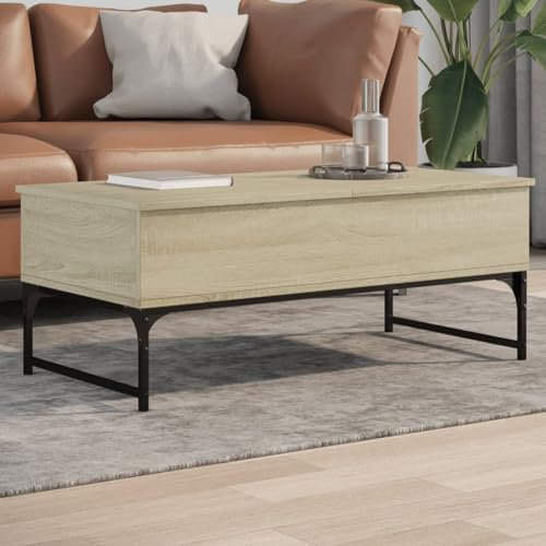 homiuse Couchtisch Beistelltisch Kaffeetisch Sofatisch Satztisch Satztisch fürs Wohnzimmer Sonoma-Eiche 3 STK. 50,5x35x53 cm
