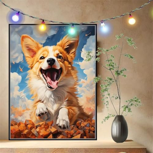 Tiere Malen nach Zahlen für Erwachsene Anfänger,DIY Paint by Numbers Acrylpigment Ölgemälde Kunsthandwerk Kit,Bastelset Malen Nach Zahlen Kinder für Geburtstag Geschenk Home Wand Décor (40x50cm)