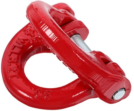 TOPBATHY Alloy Steel 3.2t Lifting Chain Connector Link Double Ring Coupling Link for Crane and Trailer Safety Chain Mechanical Lock Coupler