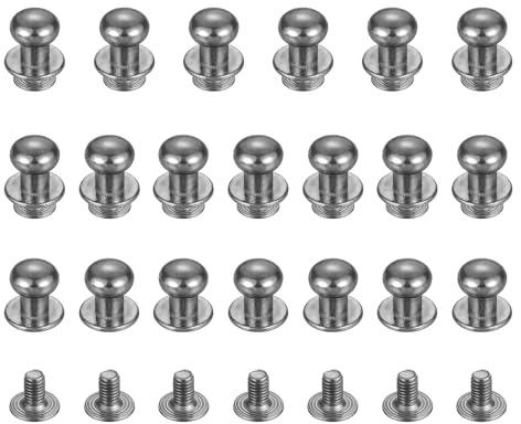 TIXIPEM 20Pcs 8mm Ball Head Stud Rivets Screw Back Dark Silver