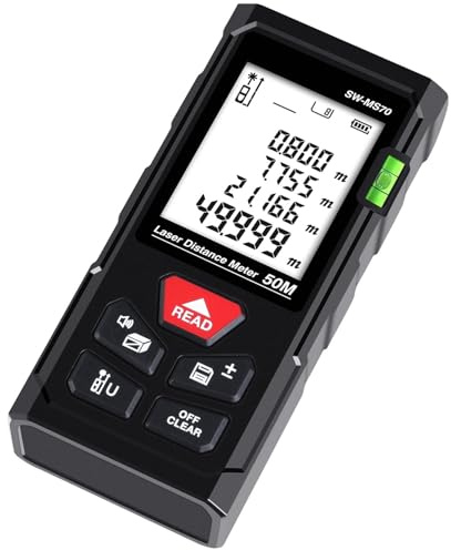 Lase/r Distance Meter 50M 70M 100M Rangefinder Digital Lase/r Tape Measure Range Finder Self Calibration Lase/r Tool(SW-MS100)