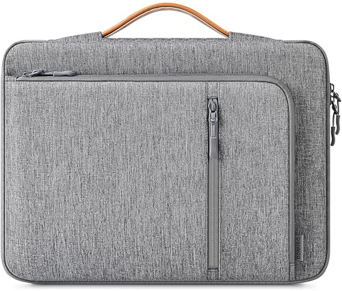 DOMISO 15,6 Zoll Laptoptasche Wasserdicht & Stoßfest Premium Notebookhülle mit Griff für MacBook Air 15″ M4/M3, Dell Latitude, HP EliteBook, Lenovo ThinkPad,Grau